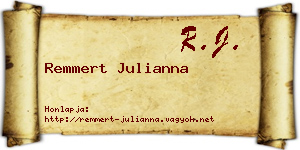 Remmert Julianna névjegykártya